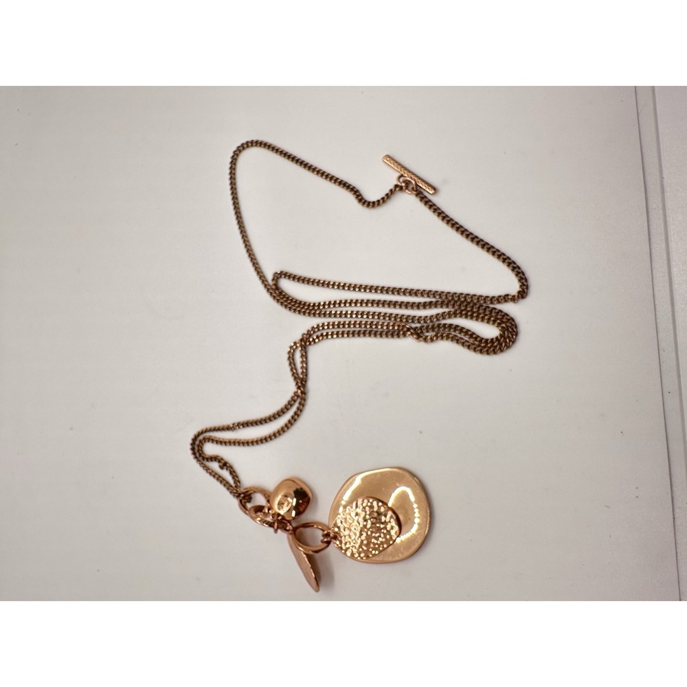 Premier Designs Dangle Multi Charm Copper & Rhinestone‎ Pendant Necklace 16"+ - Picture 8 of 10